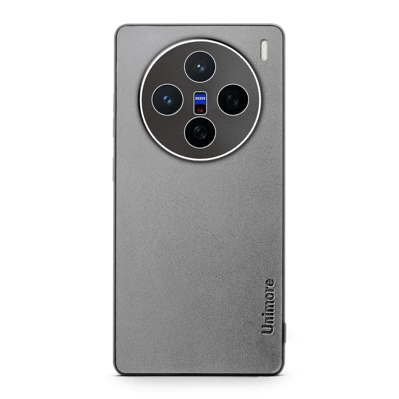 Unimore Leather Hard Case with Shiny Camera Protection For Vivo X200 5G