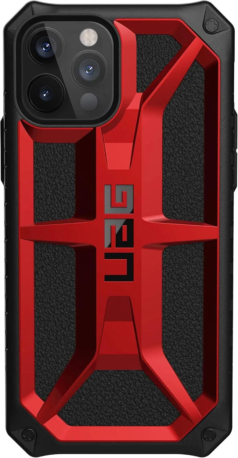 URBAN ARMOR GEAR UAG Designed for iPhone 12 Case/iPhone 12 Pro Case [6.1-inch Screen] Rugged Lightweight Slim Shockproof Premium Monarch Protective Cover, Crimson