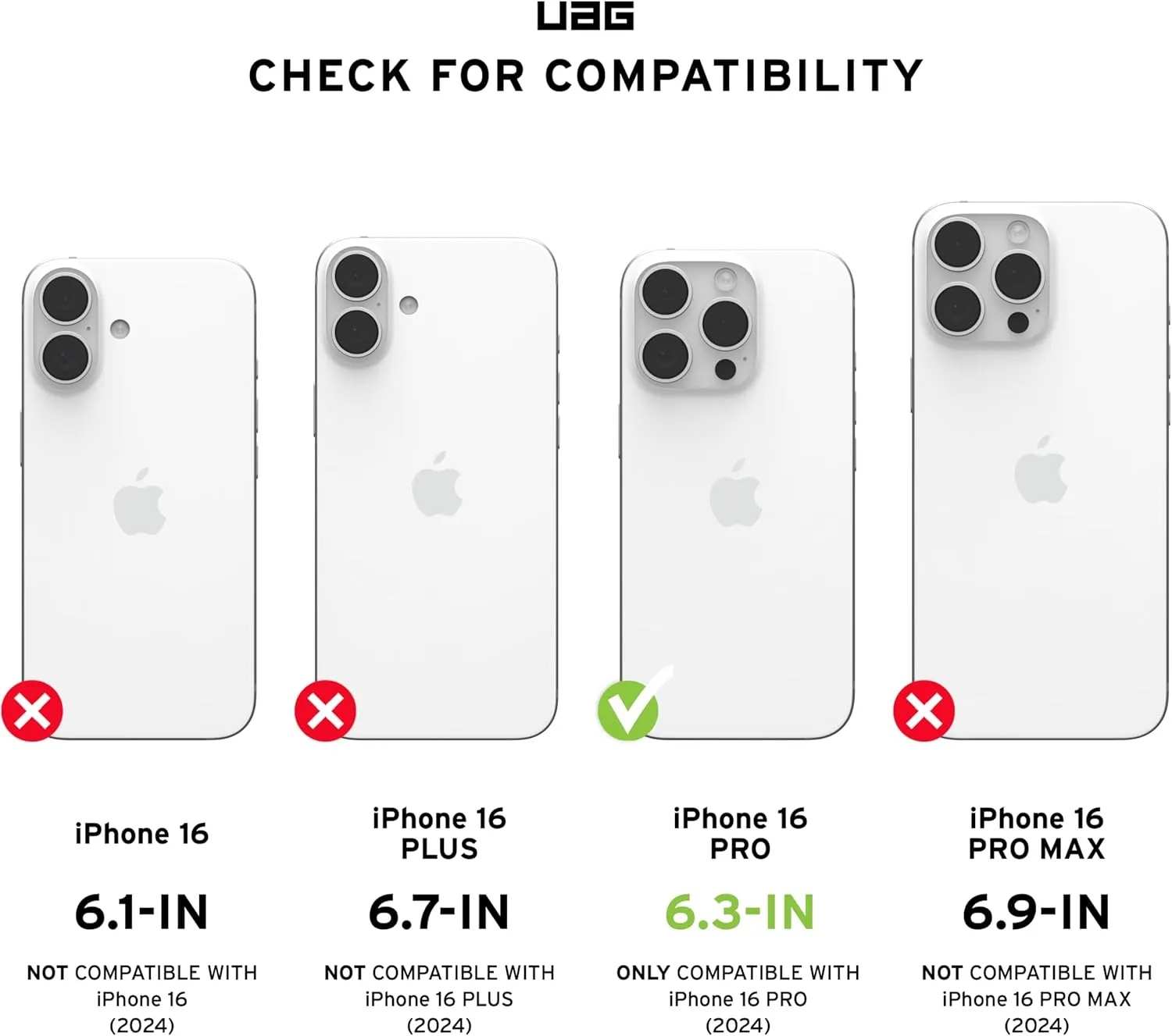 URBAN ARMOR GEAR UAG Designed for iPhone 16 Pro Case 6.3" Plyo - Compatible with MagSafe Charging Rugged Slim Anti-Yellowing Transparent Clear Shockproof Military Grade Protective Cover, Black/Black