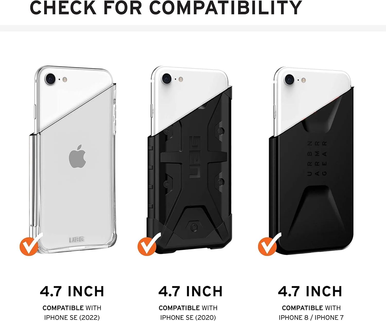 URBAN ARMOR GEAR UAG Designed for iPhone SE (2022) Case [4.7-inch Screen] Rugged Lightweight Slim Shockproof Premium Monarch Protective Cover, Black