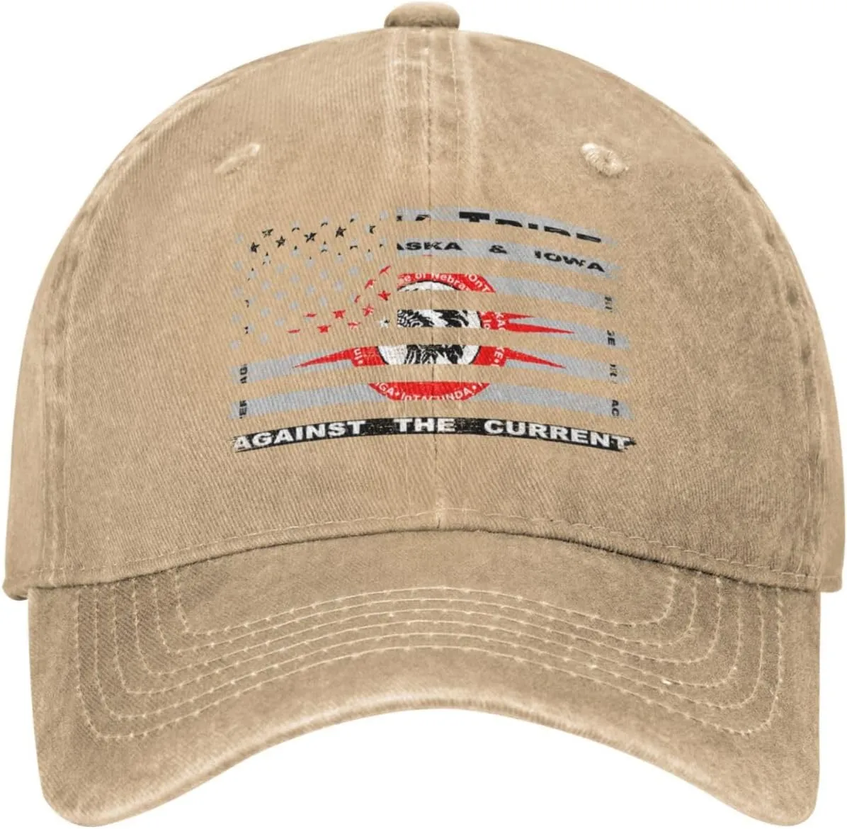 US and Flag of The Omaha Tribe of Nebraska & Iowa Baseball Cap for Men Women Adjustable Vintage Washed Cotton Dad Hat