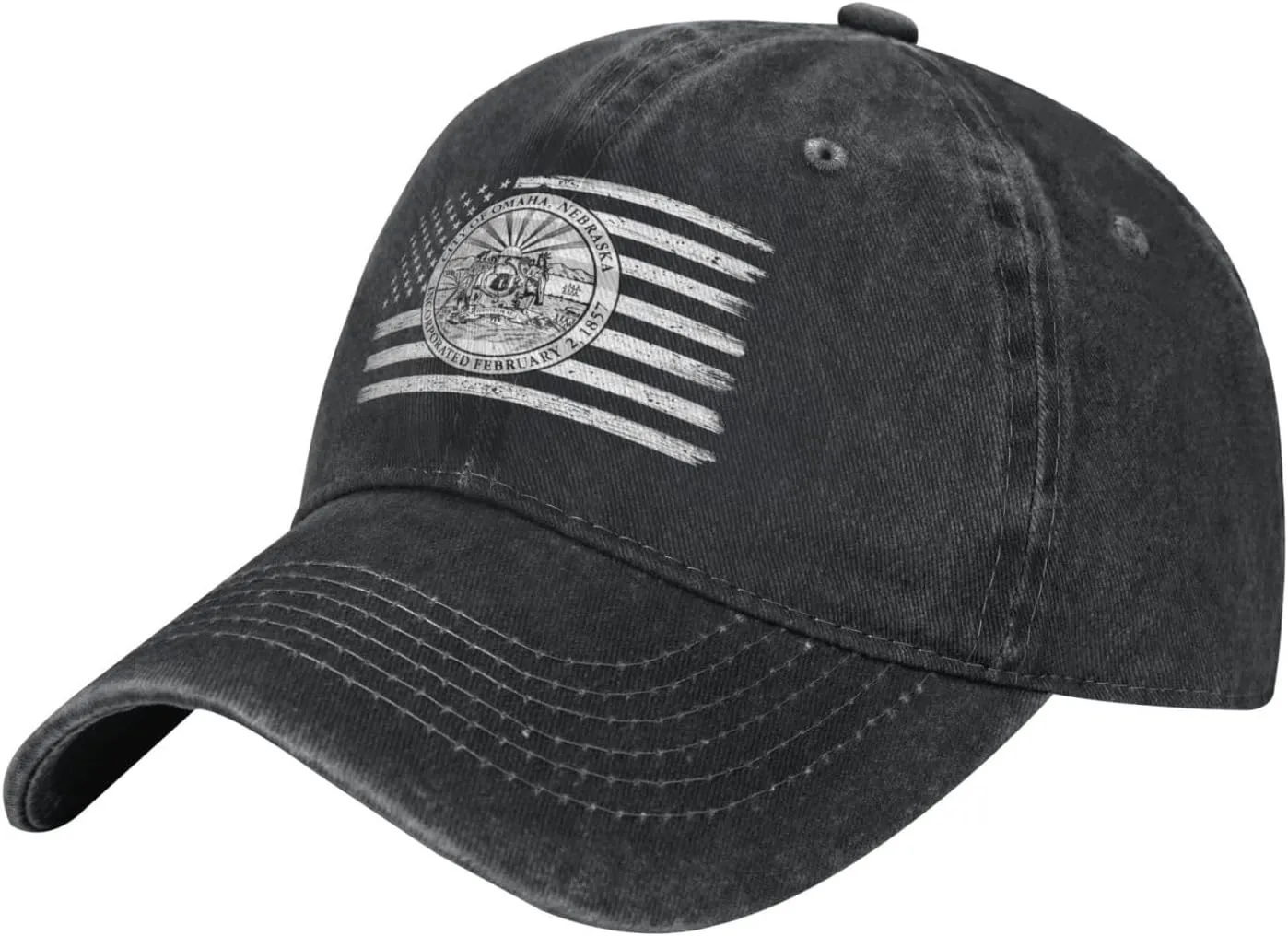 US and Seal of Omaha, Nebraska Baseball Cap for Men Women Adjustable Vintage Washed Cotton Dad Hat