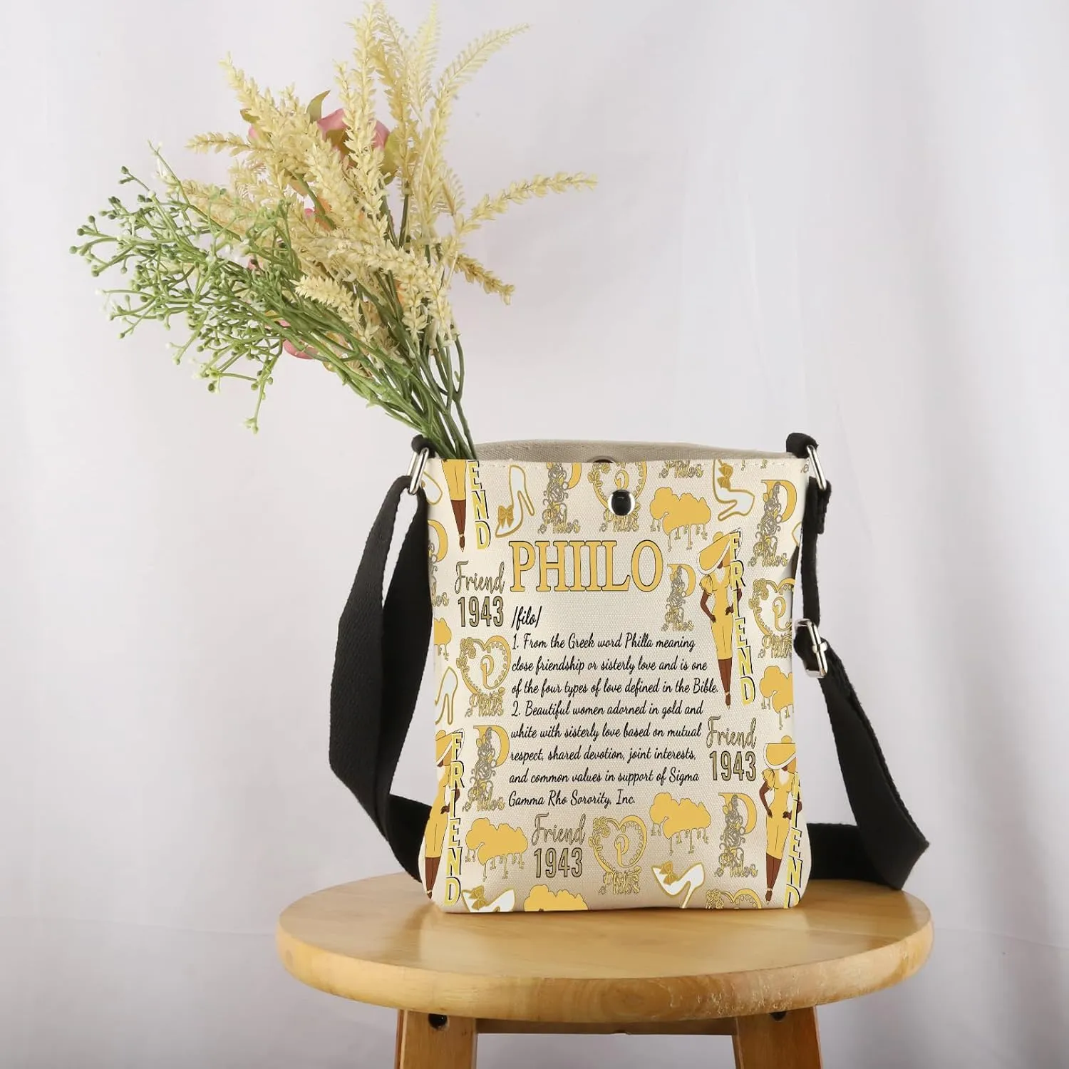 VAMSII Greek Sorority Gift for Women 1943 Sisterhood Makeup Bag Women Member Gift Sorority Sister Gift (USSorority1943Crossbody)
