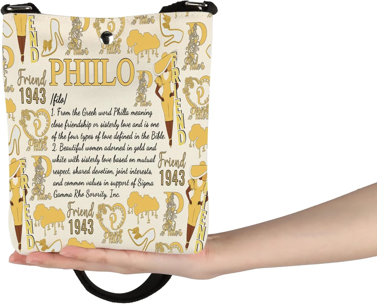 VAMSII Greek Sorority Gift for Women 1943 Sisterhood Makeup Bag Women Member Gift Sorority Sister Gift (USSorority1943Crossbody)