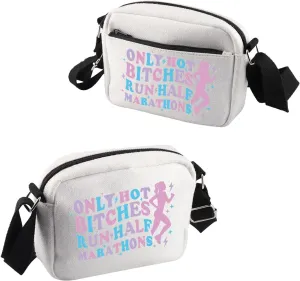 VAMSII Half Marathon Runner Appreciation Gift Only Hot B* Run Half Marathons Makeup Bag Female Runner Cosmetic Bag Half Marathon Lover Gift (Only Hot B* Run Half Marathons B C)