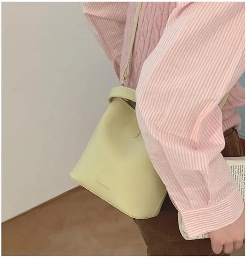 Vanilla Girl Aesthetic Small Bucket Bag for Women Small Satchel Bag Purses Crossbody Bag Handbag Mini Tote Bags