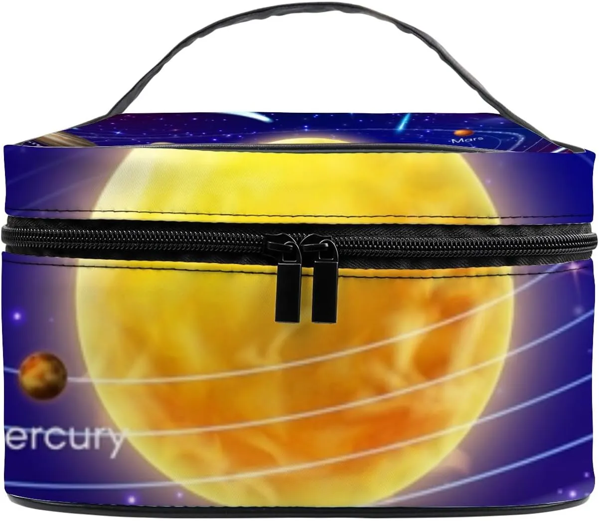 Vantaso Makeup Bag Neptune Spin around Sun Orbit Solar System Planet Cosmetic Bag Travel Toiletry Bag Organizer Storage Bag for Women