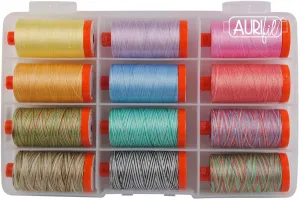 Variegated Collection Aurifil Thread Kit by Christa Watson 12 Large Spools 50 Weight CW50VC12, Assorted