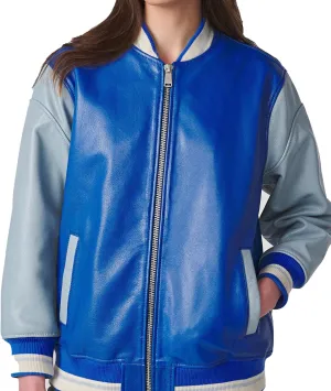 Varsity Jacket Women | Genuine Leather Suede Bomber Jacket