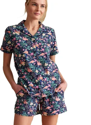Vera Bradley Women's Cotton Pajama Short Sleeve Button-up Shirt