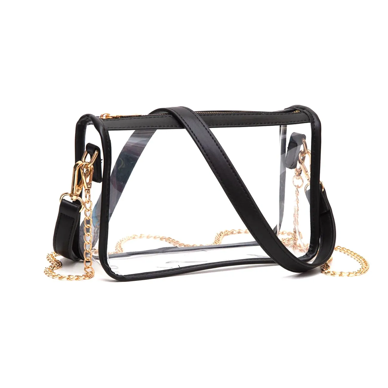 Versatile Transparent Clear Mustard Trim Crossbody Bag (Copy)
