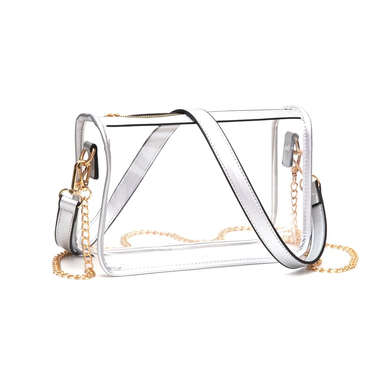 Versatile Transparent Clear Mustard Trim Crossbody Bag (Copy)