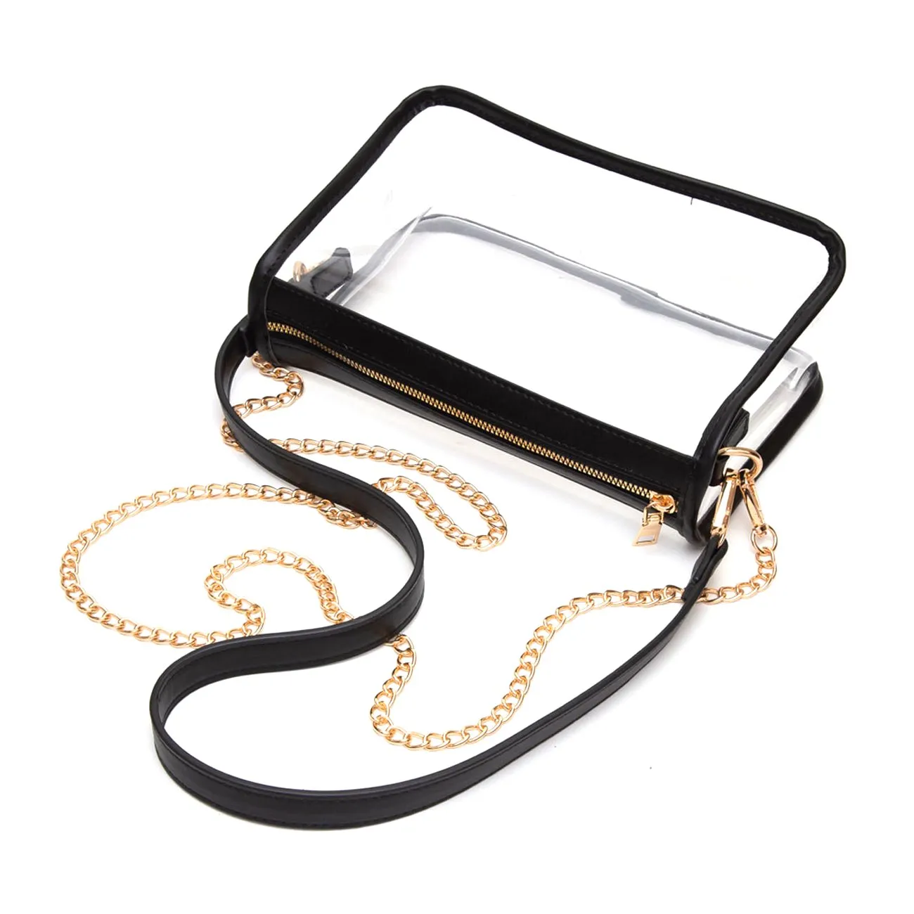 Versatile Transparent Clear Mustard Trim Crossbody Bag (Copy)