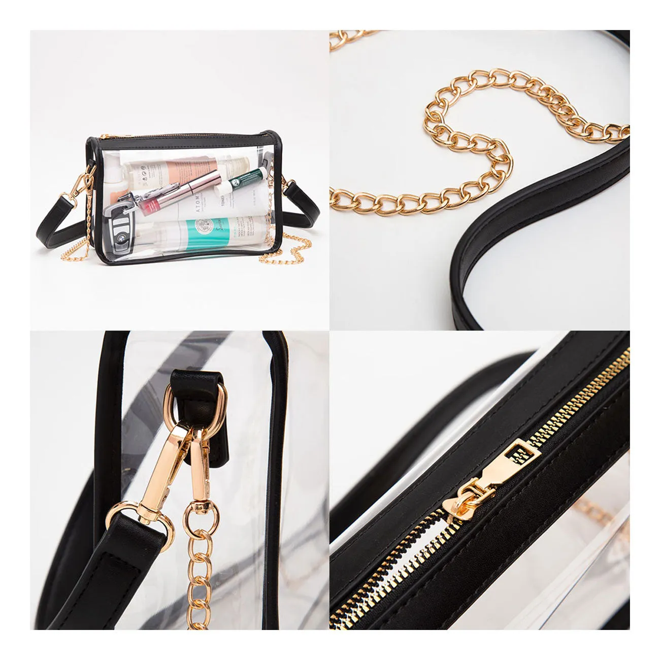 Versatile Transparent Clear Mustard Trim Crossbody Bag (Copy)