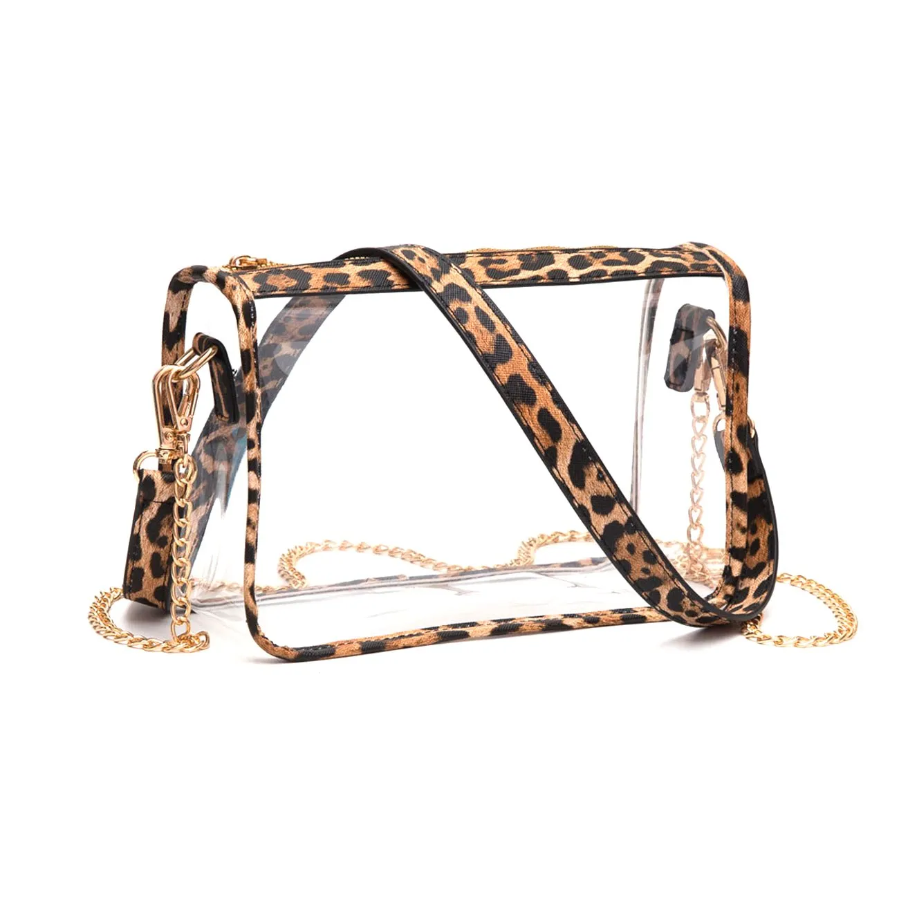 Versatile Transparent Clear Mustard Trim Crossbody Bag (Copy)