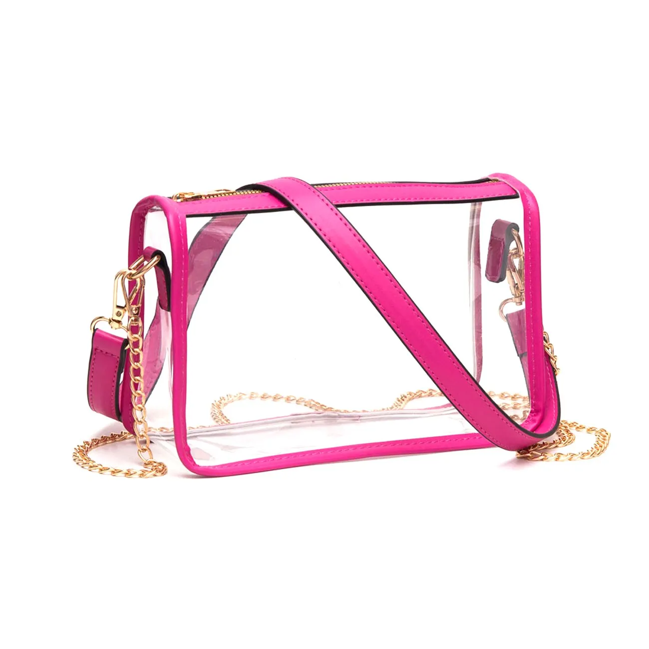 Versatile Transparent Clear Mustard Trim Crossbody Bag (Copy)