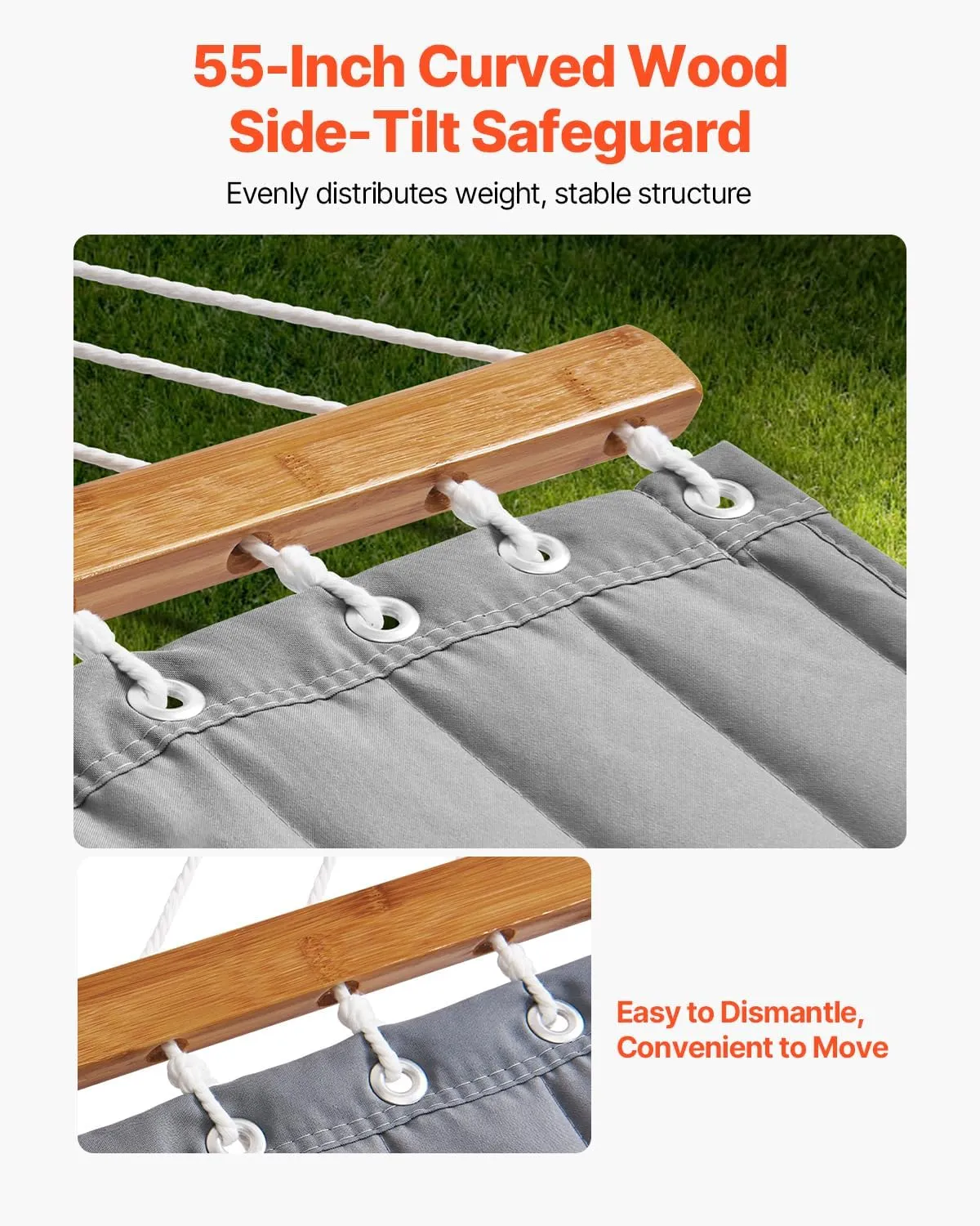 VEVOR Double Hammock with Stand, Heavy Duty 2 Person Hammocks with 12FT Portable Steel Stand, Hardwood Spreader Bar, Pillow & Storage Bag for Outdoors, Backyard, Patio 480lbs Capacity