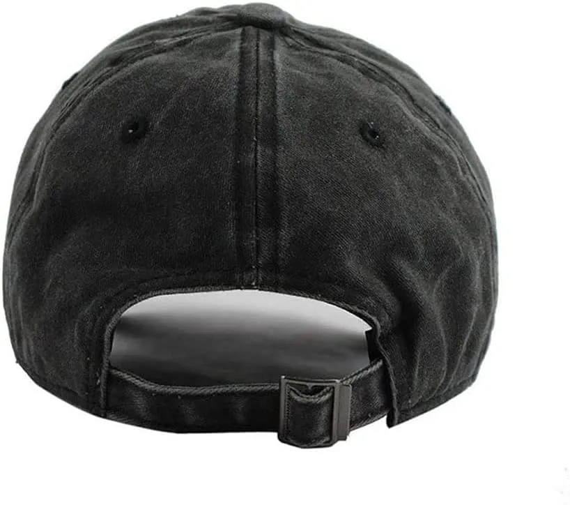 Viking Symbol Washed Denim Baseball Cap, Ancient Pagan Nordic The Tree of Life Vintage Outdoor Baseball Cap,Hat 3,55cm