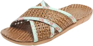 Vine Grass Woven Slippers In Summer, Linen Slippers For Indoor Living, Anti Slip Grass Mat Bamboo Sandals Women Men