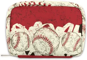 Vintage Baseball Travel Toiletry Bag for Boys Men, Waterproof Shaving Bag with Large Capacity for Travel,Sports,Shower, Cute Small Dopp Kit for Women (Red)