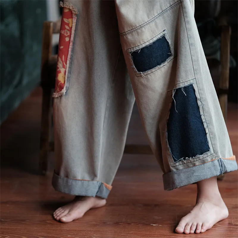 Vintage Bloom Denim Pantolon