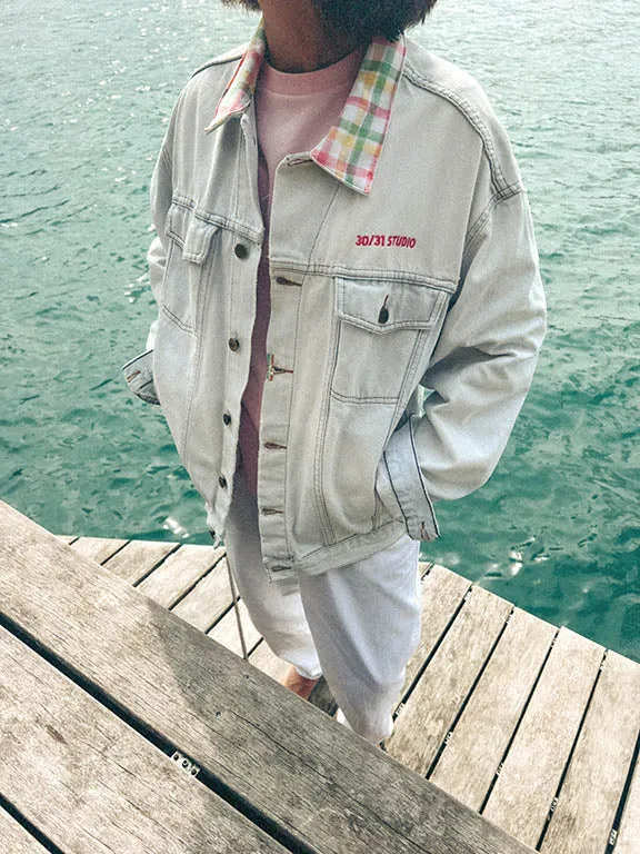 vintage denim jacket reworked diner