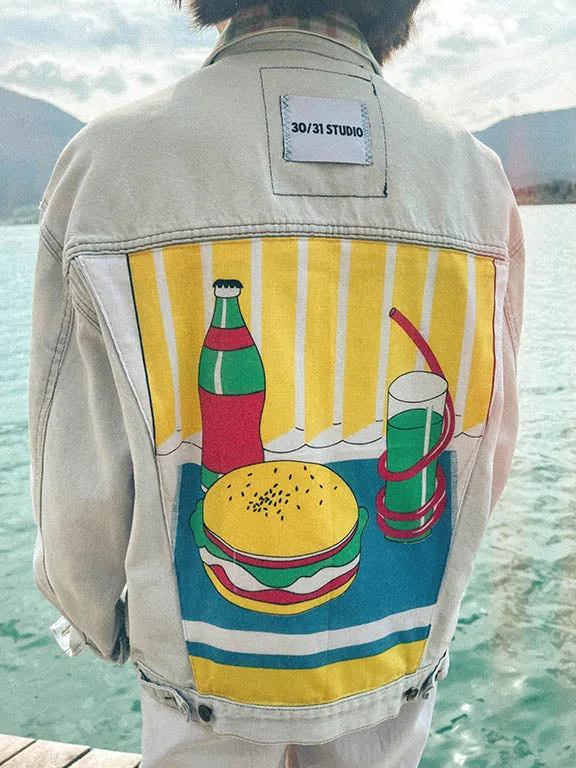 vintage denim jacket reworked diner