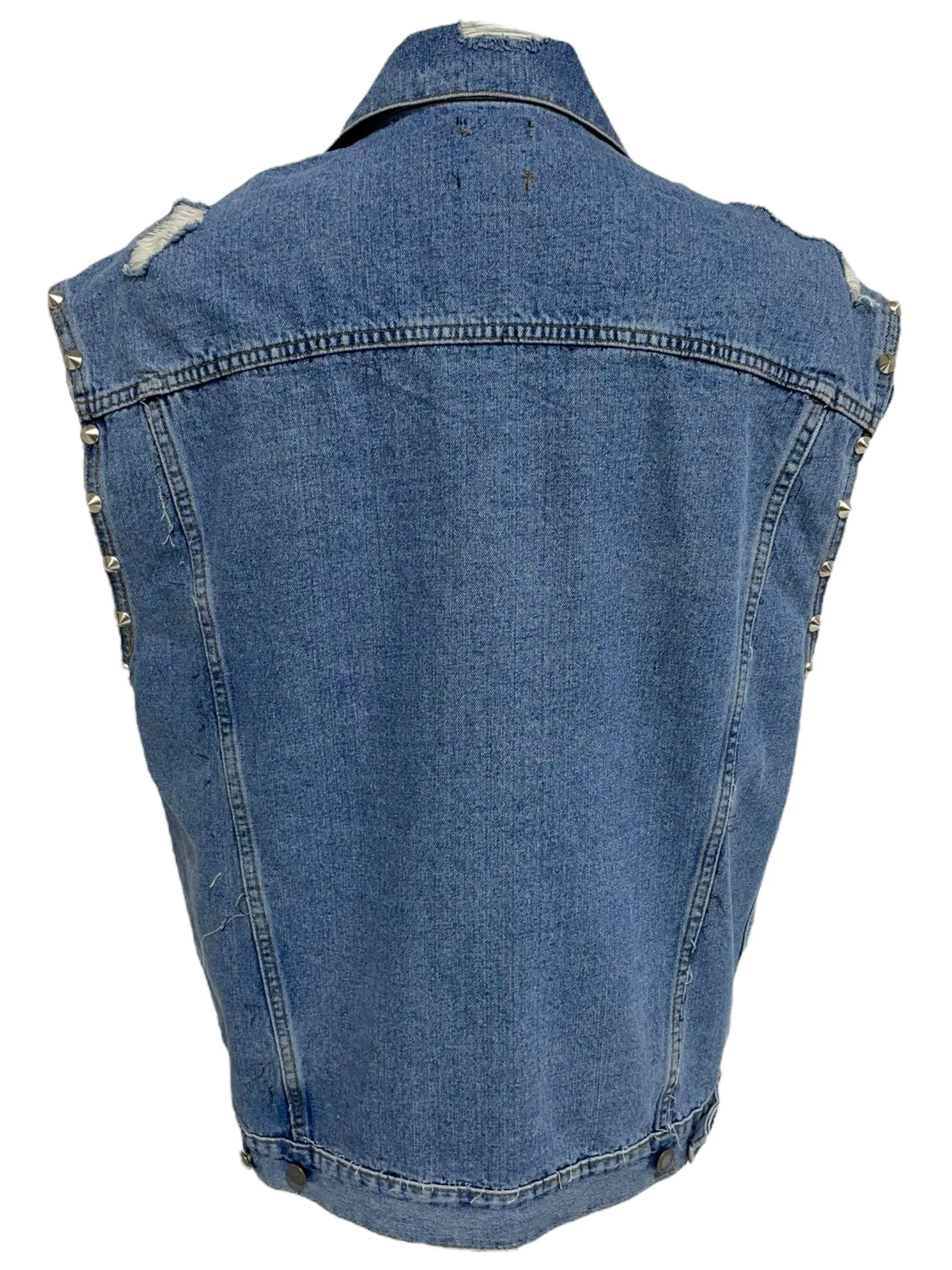 Vintage Denim Studded Vest (L)
