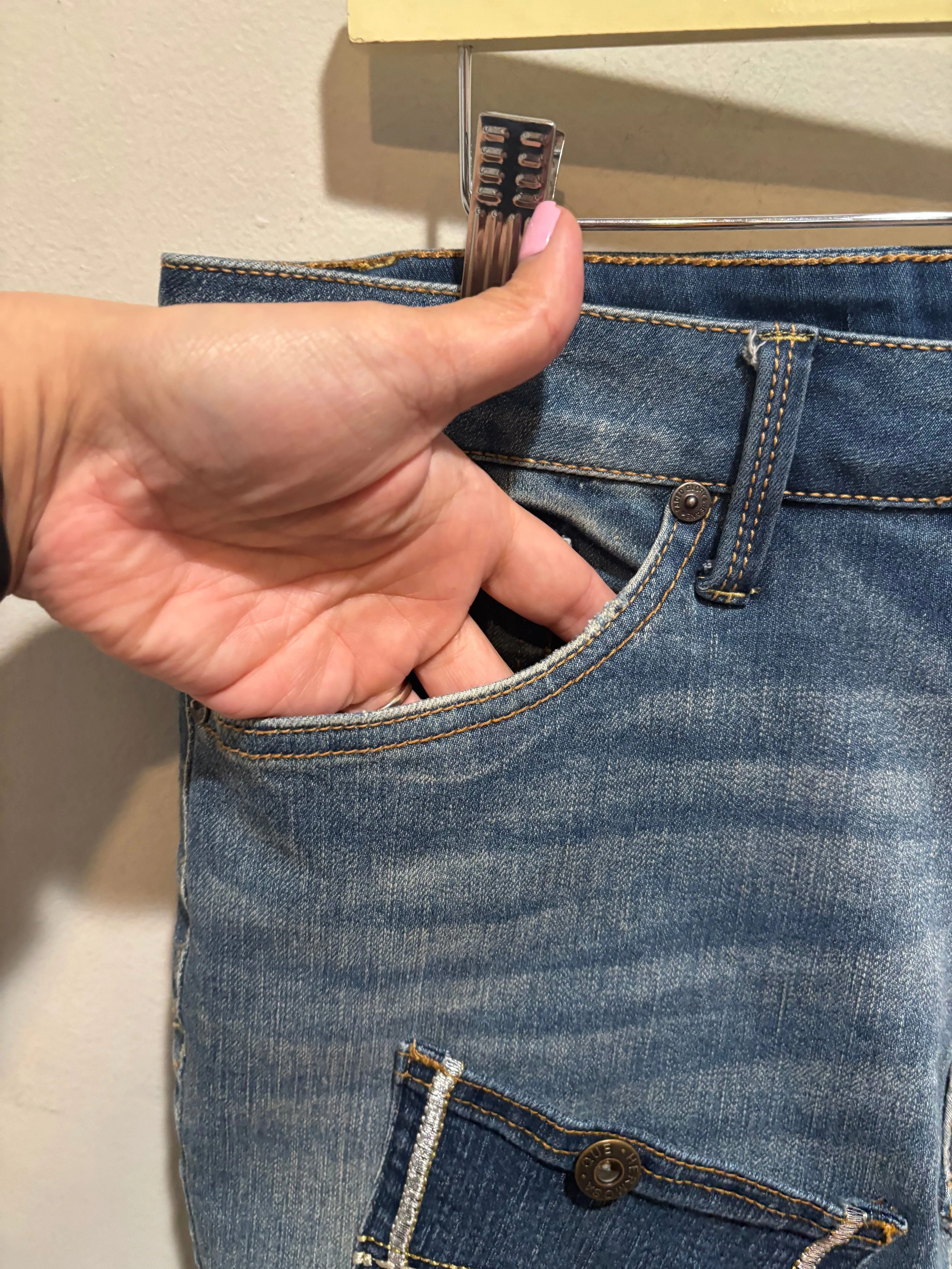 Vintage Faded Glory Medium Wash Denim Skirt