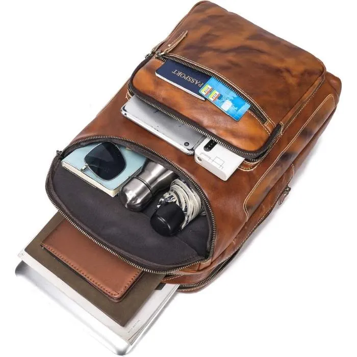 Vintage Genuine Leather Laptop Backpack