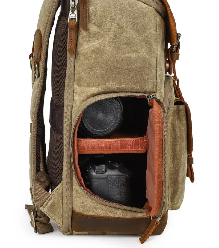 Vintage Leather Camera Backpack  | Mount Cook