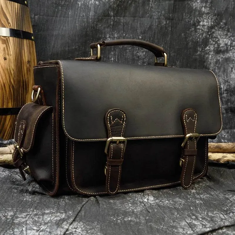 Vintage Leather Satchel Camera Bag for Professional Photographers