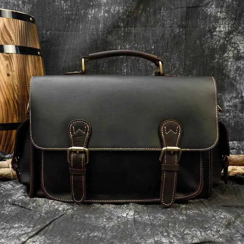 Vintage Leather Satchel Camera Bag for Professional Photographers