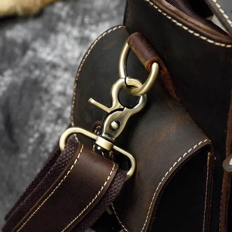 Vintage Leather Satchel Camera Bag for Professional Photographers