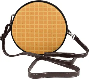 Vintage PU Leather Crossbody Purse Satchel, Small Cute Crossbody Round Bags for Women Sling Shoulder Bag