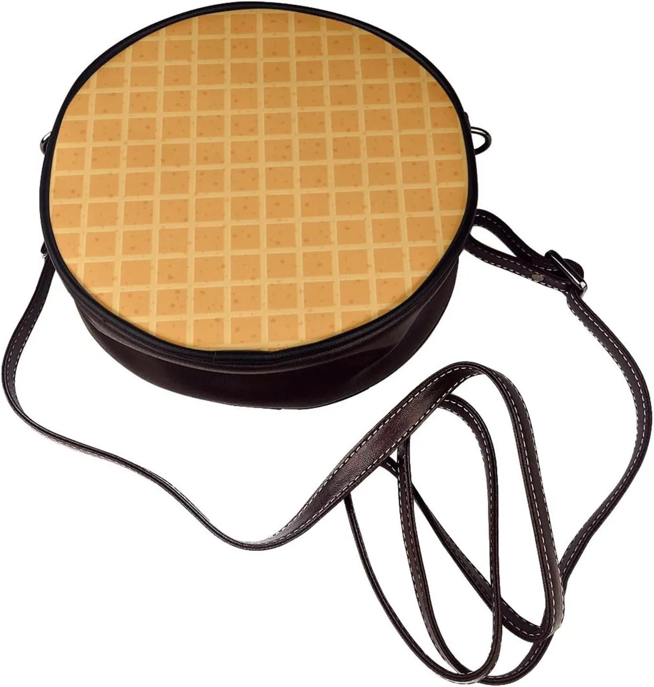 Vintage PU Leather Crossbody Purse Satchel, Small Cute Crossbody Round Bags for Women Sling Shoulder Bag