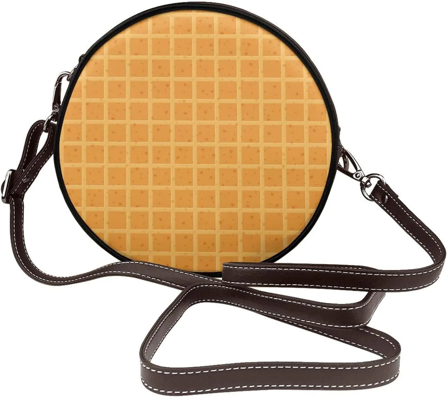 Vintage PU Leather Crossbody Purse Satchel, Small Cute Crossbody Round Bags for Women Sling Shoulder Bag
