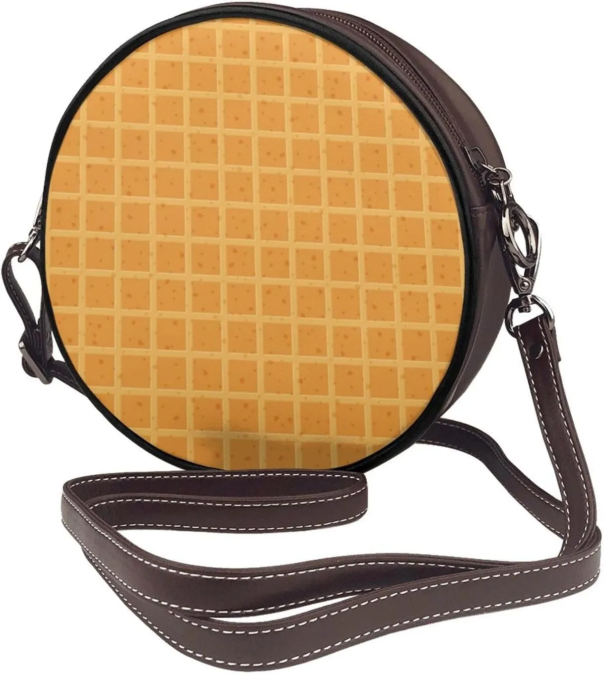Vintage PU Leather Crossbody Purse Satchel, Small Cute Crossbody Round Bags for Women Sling Shoulder Bag