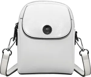 Vintage Small Crossbody Bags for Women Trendy, Leather Triple Compartment Phone Wallet Purse with Adjustable Strap