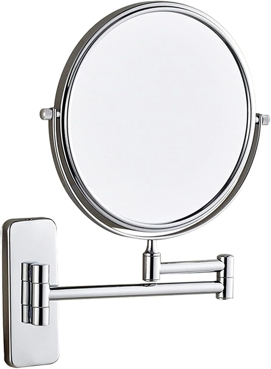 Wall Mounted Makeup Mirror, 8 inch Chrome Finish Double Sided Magnifying Shaving Mirror, Extendable Bathroom Round Cosmetic Vanity Mirrors,3X (Color : 10x)