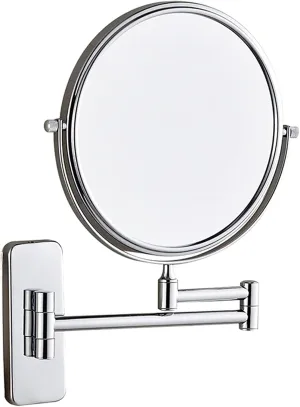 Wall Mounted Makeup Mirror, 8 inch Chrome Finish Double Sided Magnifying Shaving Mirror, Extendable Bathroom Round Cosmetic Vanity Mirrors,3X (Color : 10x)