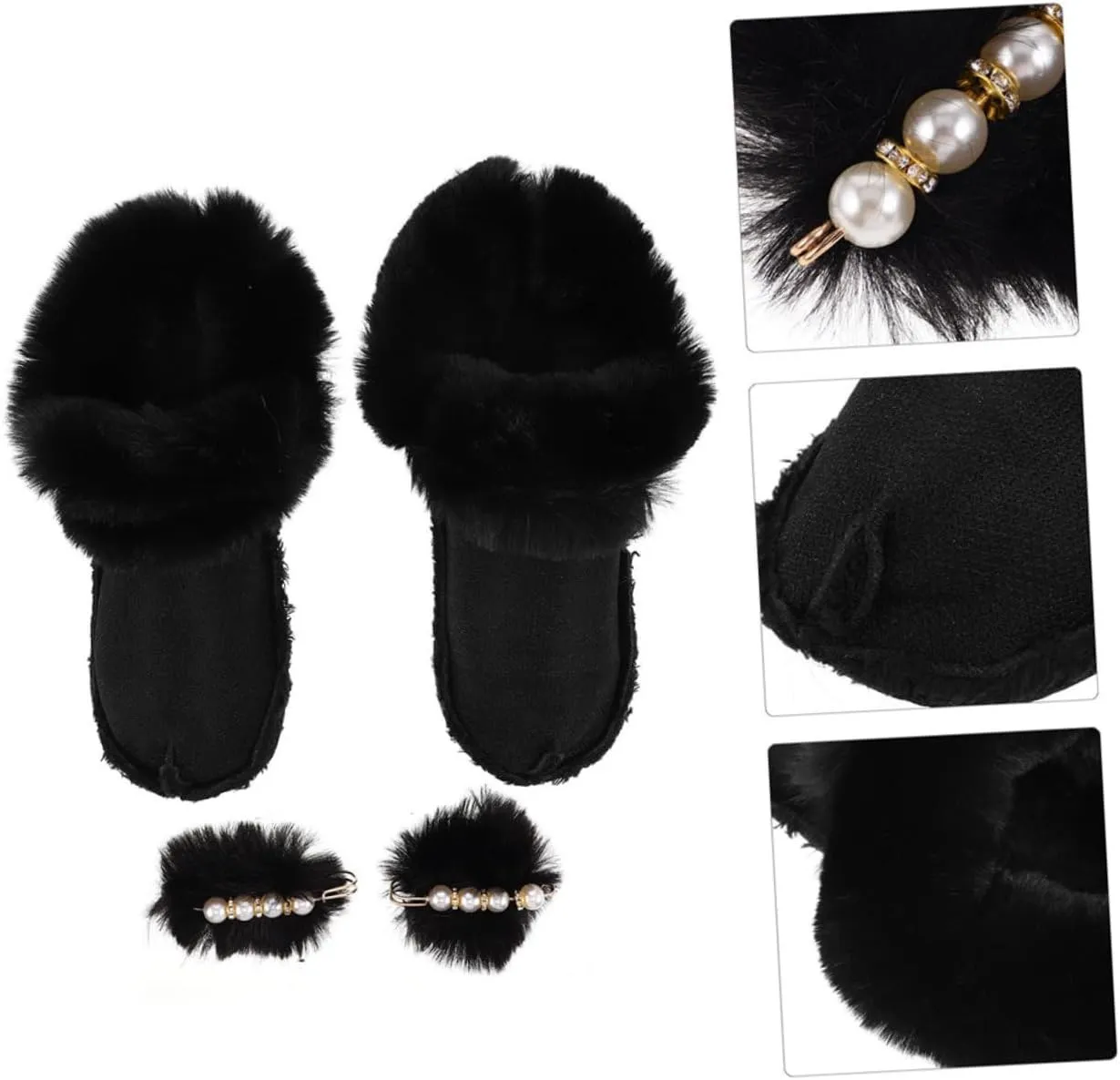 Warm Comfortable Winter Boot Insoles Faux Fur Liner Non-Slip Socks Windproof Shoes Removable Washable for Outdoor/Indoor Activities