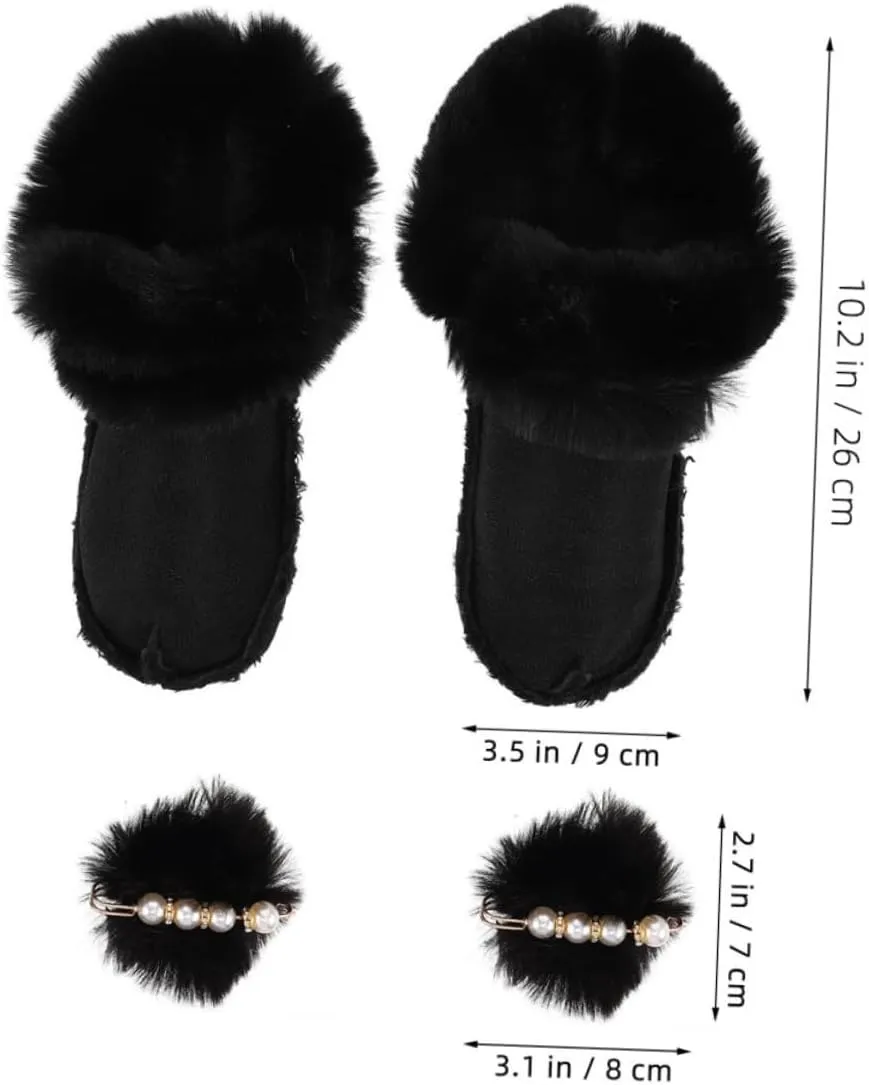 Warm Comfortable Winter Boot Insoles Faux Fur Liner Non-Slip Socks Windproof Shoes Removable Washable for Outdoor/Indoor Activities