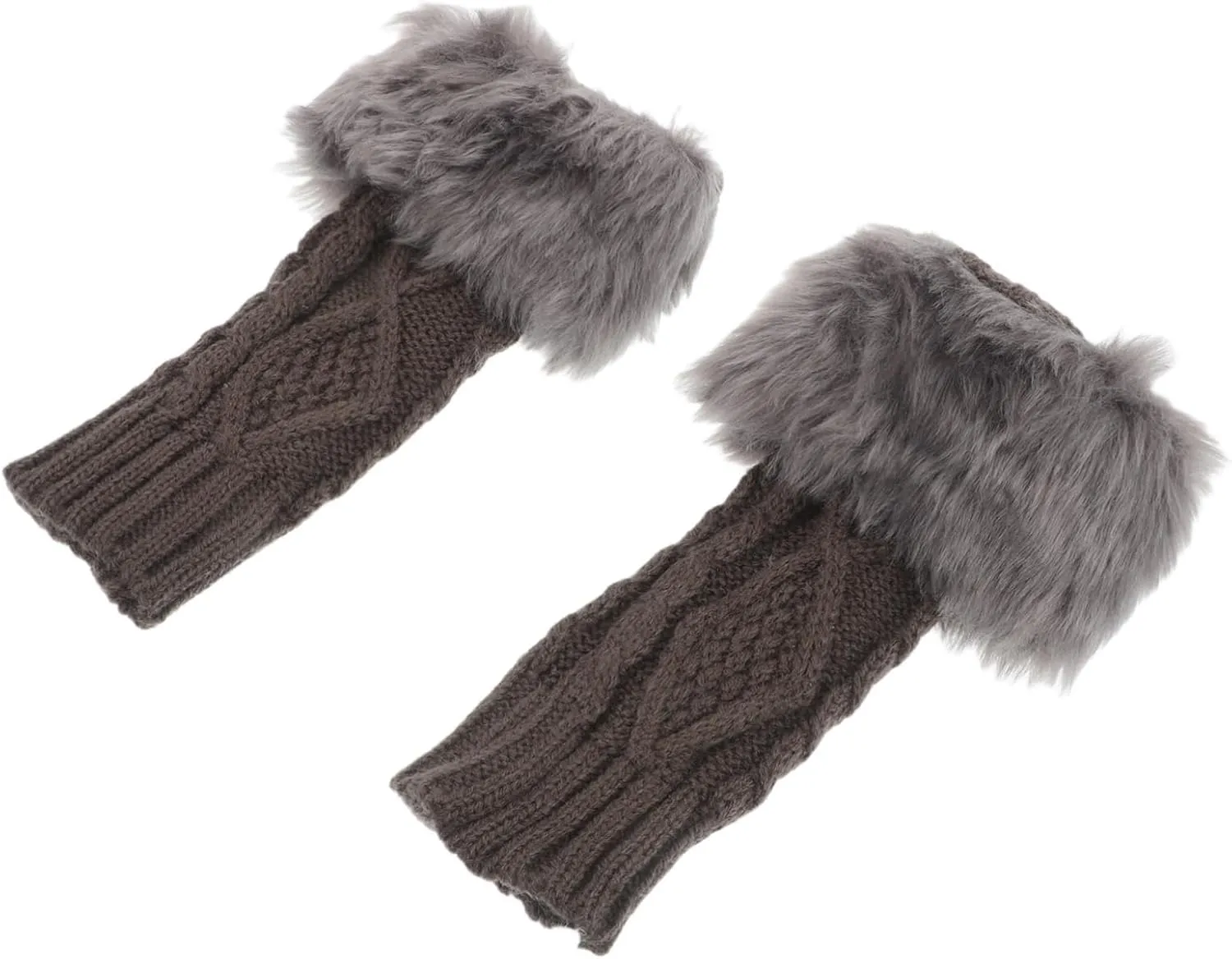Warm Winter Knitting Arm Warmer Short Wrist Cuffs Faux Fur Cuffs for Women's Clothing Accessories