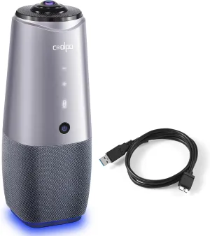 Webcam, 360 Conference Room Camera, 4K All-in-one Video Conferencing System with Speaker, Microphone, AI Speaker Tracking, Noise Cancellation, Teams, Zoom, PANA 5ft USB Cable