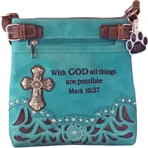 Western Purse Cross Bible Verse Women Shoulder Bag Crossbody Handbag