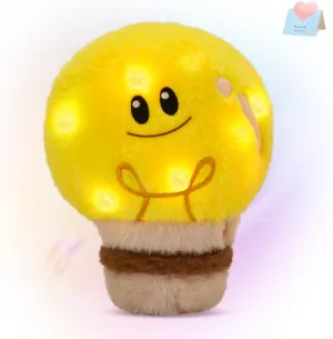 WEWILL 8'' Light up Light Bulb Stuffed Animal Cute Light Bulb Soft Plush Toy Birthday Christmas Holiday Weekend Gift for Toddler Kids, Boys, Girls