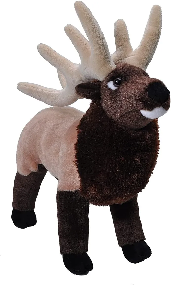 Wild Republic Elk Plush, Stuffed Animal, Plush Toy, Gifts for Kids, Cuddlekins 12 Inches,Multi