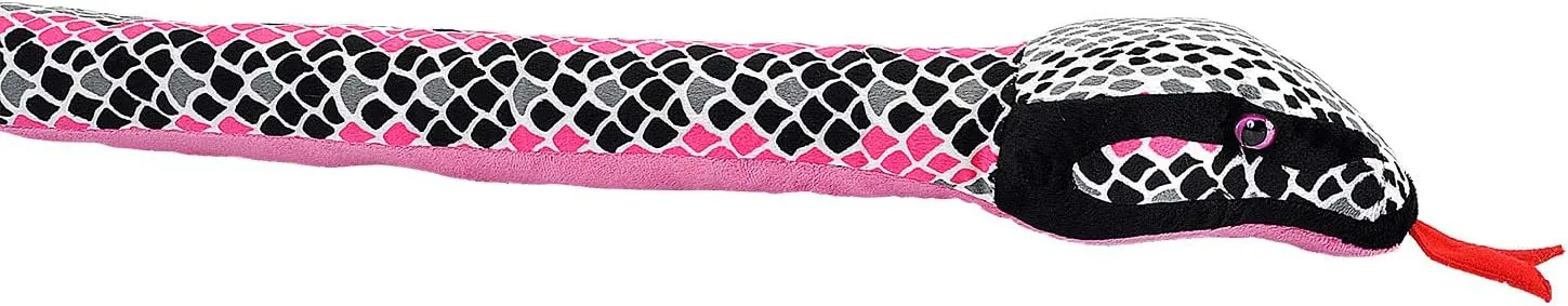 Wild Republic Snake Plush, Stuffed Animal Toy, Gifts for Kids, Pink & Grey Scales, 54", Multi, Model:22183