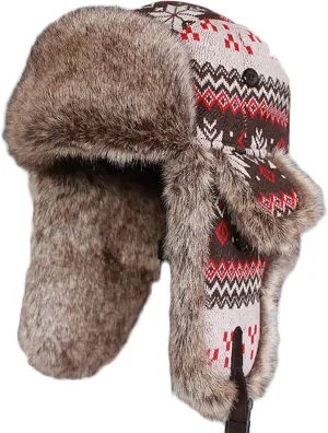 Winter Hats, Hat Winter Hat Faux Fur Trooper Trapper Hat Aviator Hat with Ear Flap for Outdoor Skating, Skiing, Hunting
